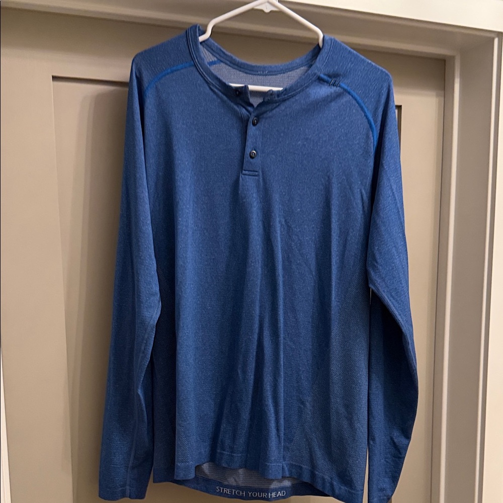 lululemon athletica Long Sleeve Blue Henley